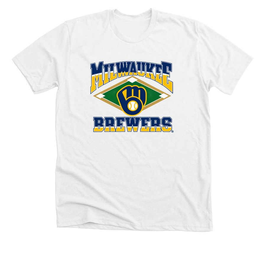 Milwaukee Brewers Retro Diamond Shirt, a Solid White Blend Premium Unisex Tee