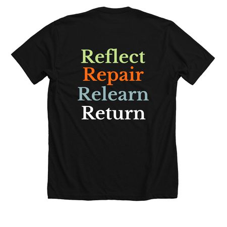 R4 Academy, a Solid Black Blend Premium Unisex Tee (back-view)
