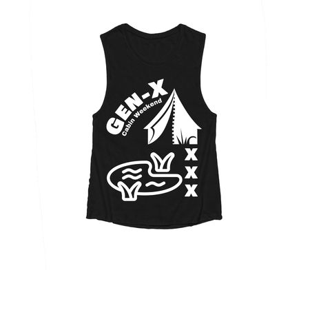 Gen-X Cabin Weekend XXX Shirts&nbsp;, a Black Women's Muscle Tank