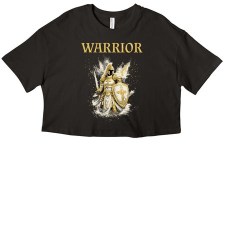 WARRIOR, a Black Women?s Cropped Cotton Tee