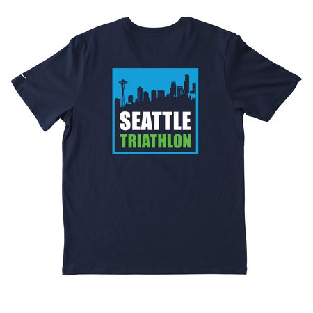 Performance Tech Shirts, a College Navy Nike Dri-FIT Jersey Blend Performance Tee (back-view)