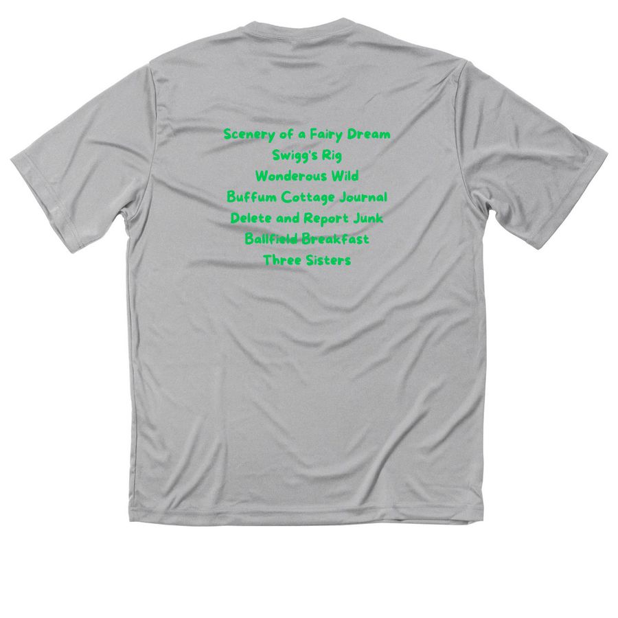 Wacky Canoe, a Silver Classic Performance Tee (back-view)