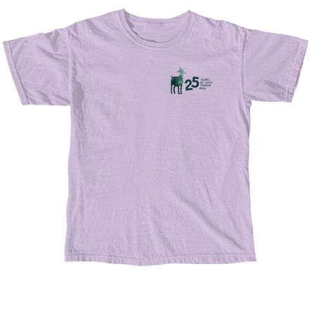 25 Years of Love Spoken Here, a Orchid Comfort Colors Unisex Tee