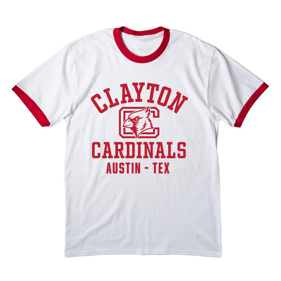 Parent Bleacher Shirt, a White/ Red Cotton Ringer Tee