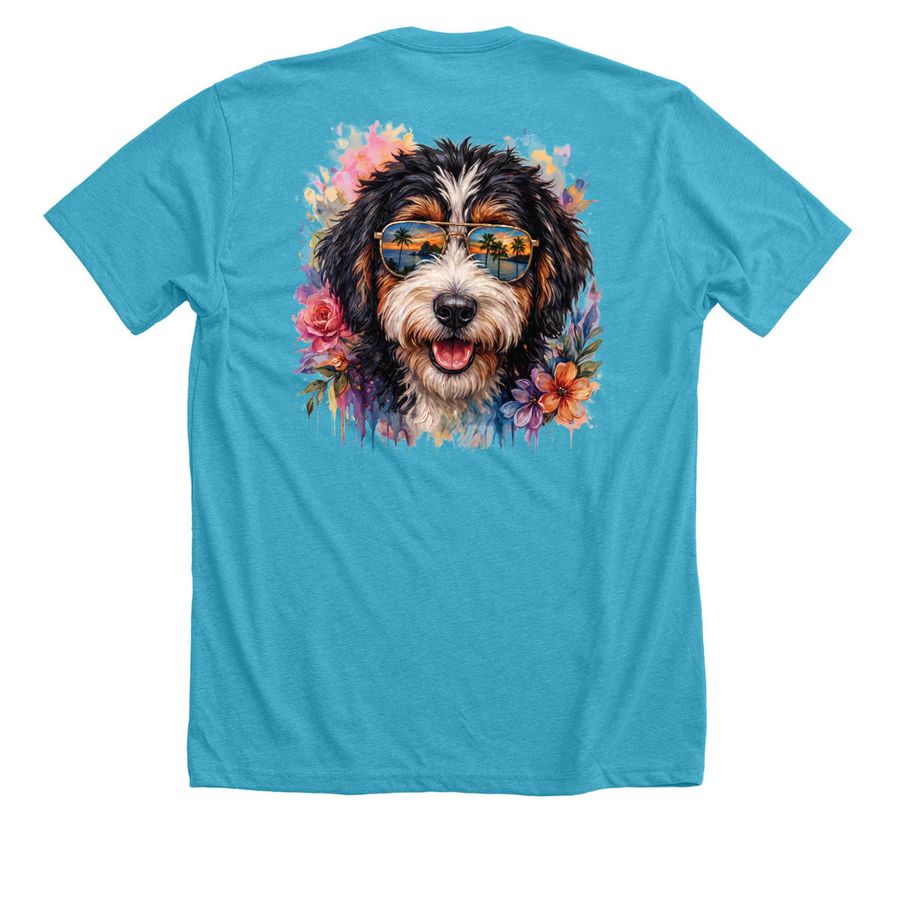 Ocoee River Doodles, Summer Vibes, a Heather Aqua Premium Unisex Tee (back-view)
