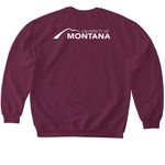 NEW! Official UMZM Apparel, a Maroon Softstyle Crewneck Sweatshirt (back-view)
