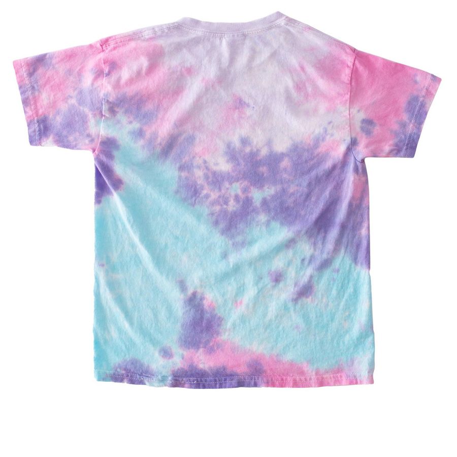 Youth Gear, a Cotton Candy Youth Tie Dye Tee (back-view)