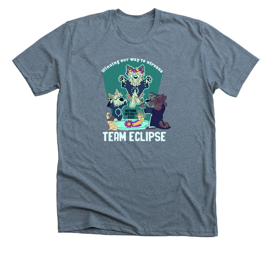Team Eclipse 2024, a Heather Slate Premium Unisex Tee