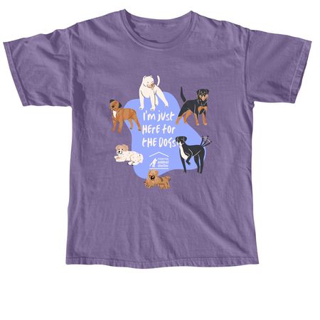 I'm Just Here for the Dogs Tee, a Grape Comfort Colors Unisex Tee