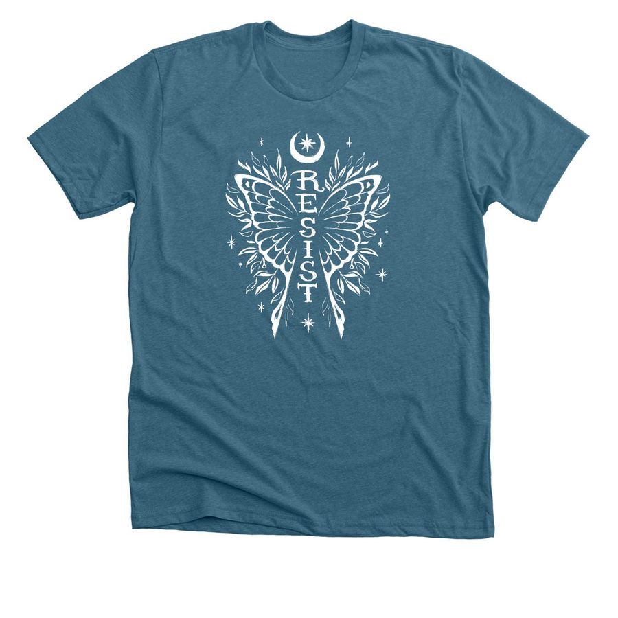 Resist, a Heather Deep Teal Premium Unisex Tee