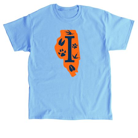 Foot Prints in Illinois 2.0, a Carolina Blue Classic Unisex Tee