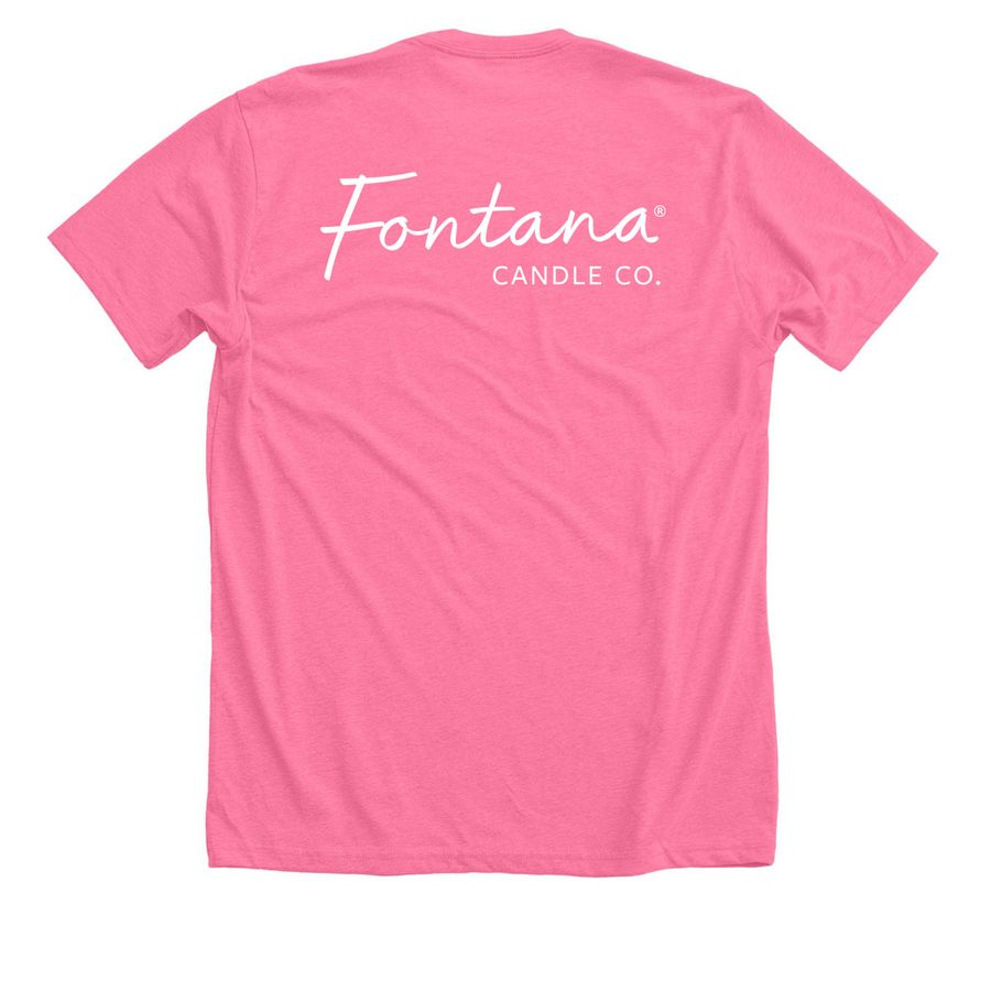 Hot Girls Burn Clean Candles, a Neon Pink Premium Unisex Tee (back-view)