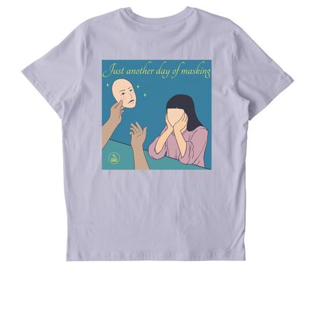 Masking, a Lavender Stanley/Stella Unisex Crafter Tee (back-view)