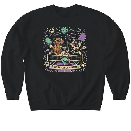 Pickleball Pack - Purple Reign, a Black Softstyle Crewneck Sweatshirt