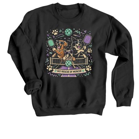 Pickleball Pack - Purple Reign, a Black Crewneck Sweatshirt