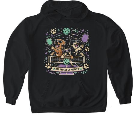 Pickleball Pack - Purple Reign, a Black Gildan Softstyle Pullover Hoodie