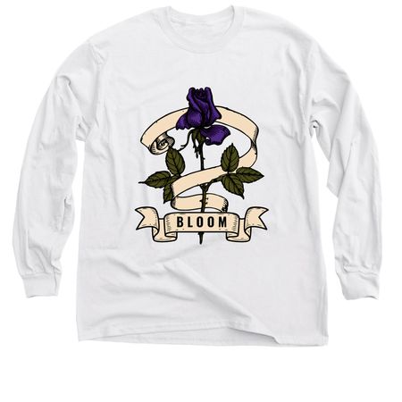 Bloom & Create ? (purple), a White Classic Long Sleeve Tee