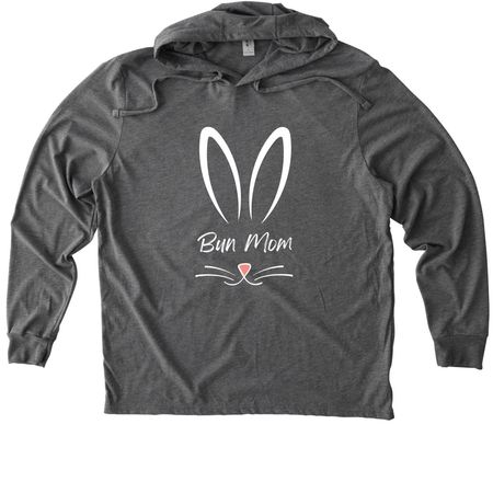 Bun Mom - White, a Aluminum Grey Allmade Eco Triblend Hoodie Tee