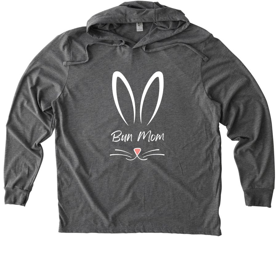 Bun Mom - White, a Aluminum Grey Allmade Eco Triblend Hoodie Tee