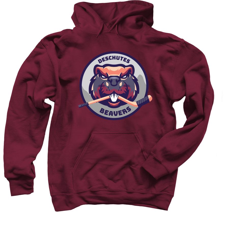 Deschutes Beavers, a Maroon Pullover Hoodie