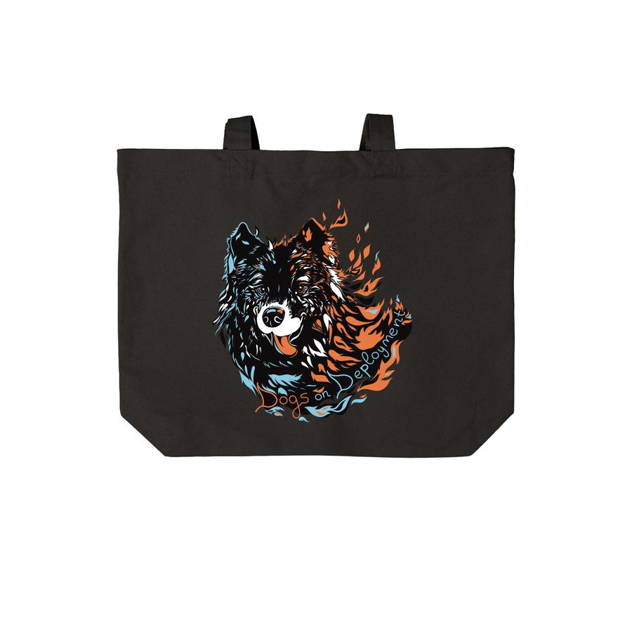 2025 DoD Mascot, Nala Totes, a Deep Black Cotton Canvas Tote Bag