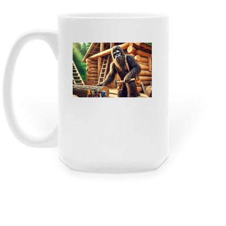The Tinkerer and the Carpenter, a White Large Coffee Mug (back-view)