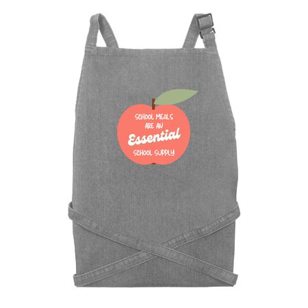 School Meals are an Essential - Apron, a Grey Denim Recycled Denim Bib Apron