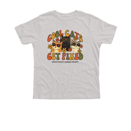 Cool Cats Get Fixed, a Solid Athletic Grey Premium Cotton Youth Tee