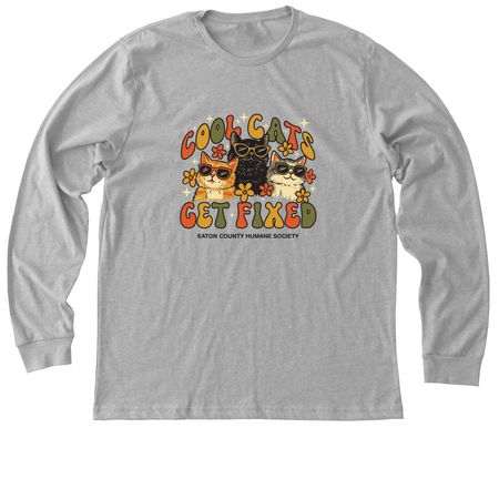 Cool Cats Get Fixed, a Athletic Heather Premium Long Sleeve Tee