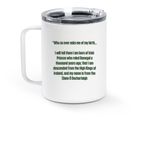 NEW ?Dochartaigh&nbsp;Clann Association Travel Mug, a White Stainless Steel Travel Mug (back-view)
