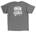 VUU HOCO: BUILT BY UNION. POWERED BY LEGACY., a Charcoal Classic Unisex Tee (back-view)