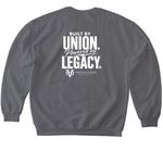 VUU HOCO: BUILT BY UNION. POWERED BY LEGACY., a Charcoal Softstyle Crewneck Sweatshirt (back-view)
