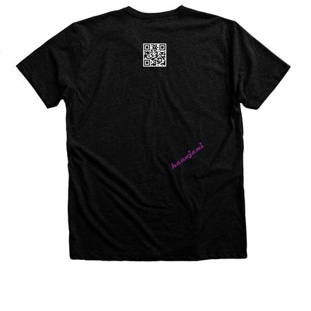 The Trampoline Girl T-Shirt, a Black Heather Premium Unisex Tee (back-view)