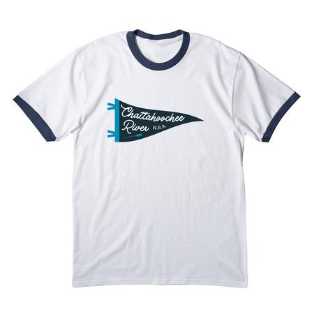 Chattahoochee Pennant Jersey, a White/ Navy Cotton Ringer Tee