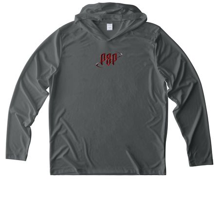 P2P: Origin Drop, a Dark Smoke Grey UV Performance Long Sleeve Hoodie