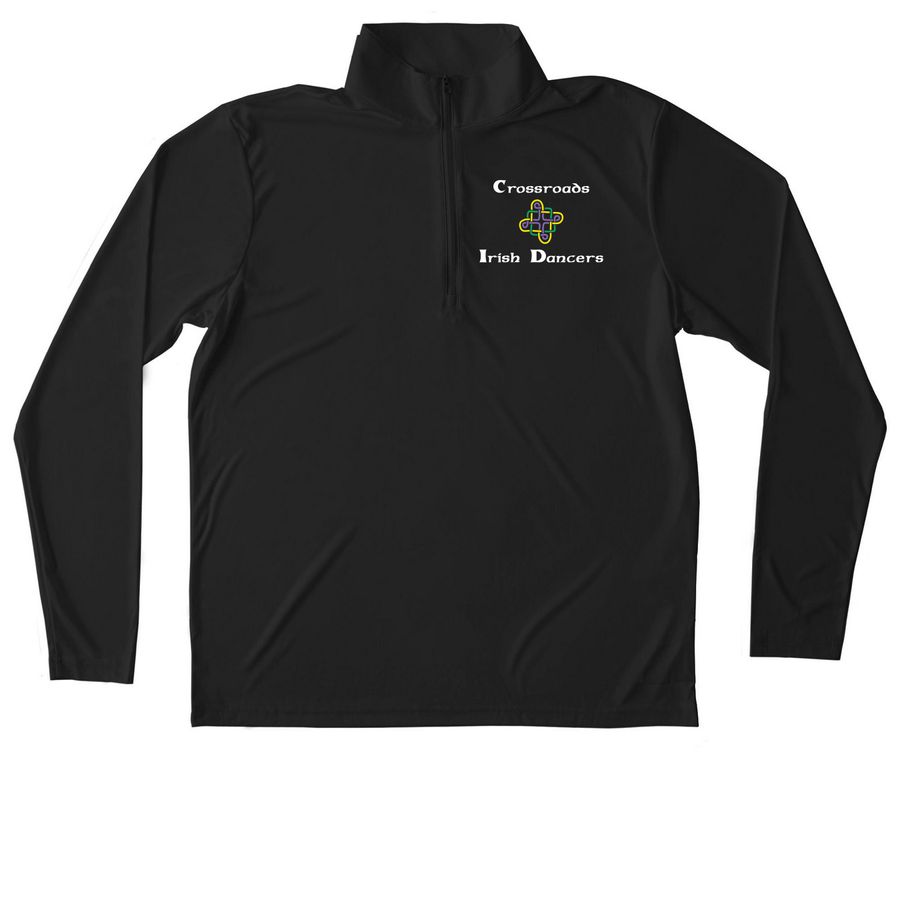 Crossroads Athletic Pullovers, a Black Unisex Performance Quarter Zip Pullover