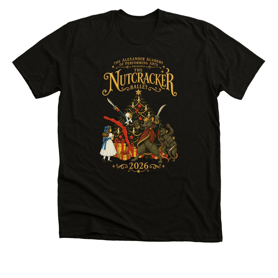 Nutcracker 2026 Shirts!, a Black Heather Premium Unisex Tee