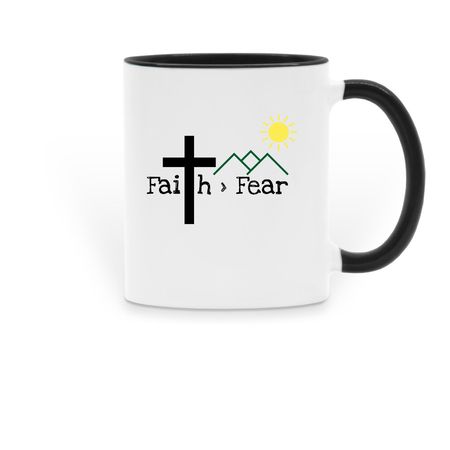 Faith > Fear&nbsp;, a Black Two-Tone Ceramic Mug
