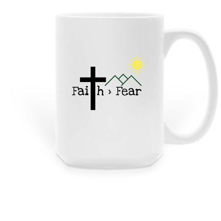 Faith > Fear&nbsp;, a White Large Coffee Mug