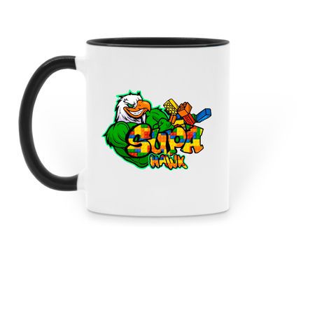 Shelf Space Mug, a Black Two-Tone Ceramic Mug (back-view)