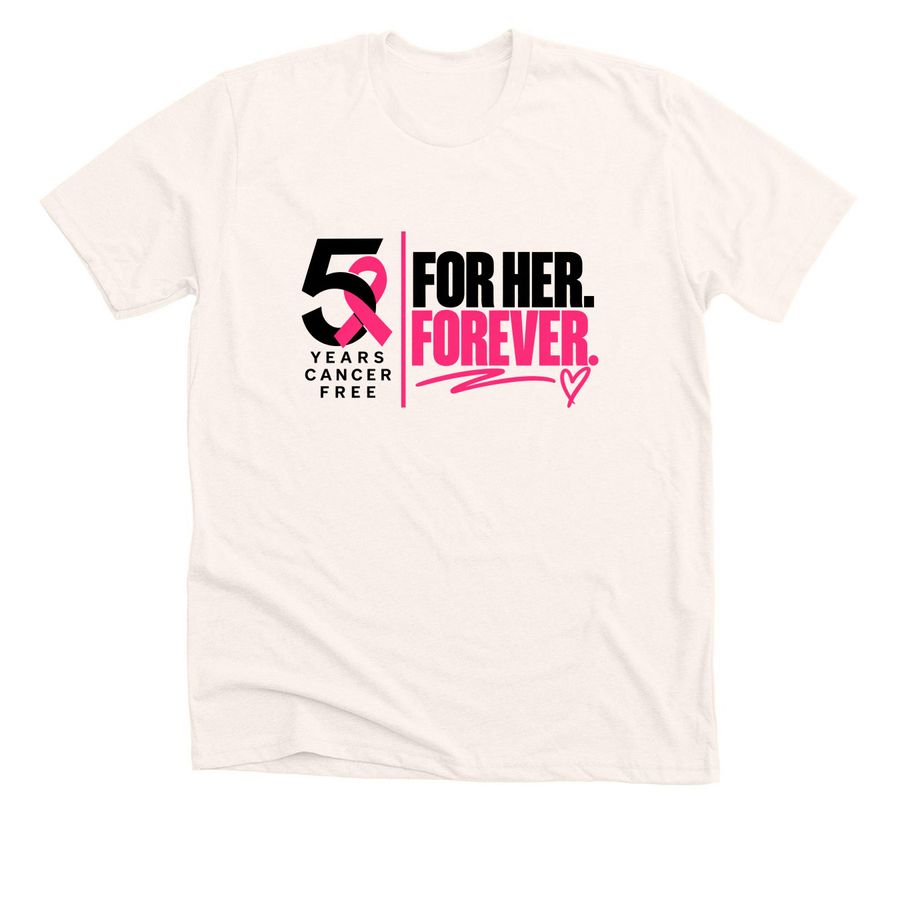 5 YEARS CANCER FREE - WHITE, a Heather Natural Premium Unisex Tee