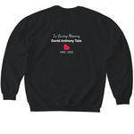 Hunter Syndrome Awareness, a Black Softstyle Crewneck Sweatshirt (back-view)