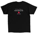 Hunter Syndrome Awareness, a Black Classic Unisex Tee (back-view)