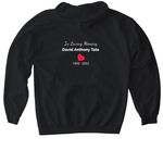 Hunter Syndrome Awareness, a Black Gildan Softstyle Pullover Hoodie (back-view)