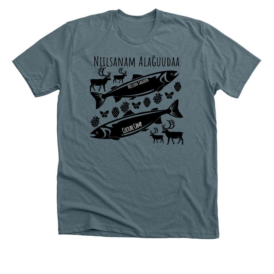 Nelson Lagoon Culture Camp, a Heather Slate Premium Unisex Tee