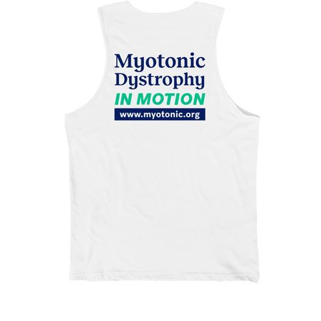 MDF & Myotonic Dystrophy In Motion, a White Premium Cotton Tank