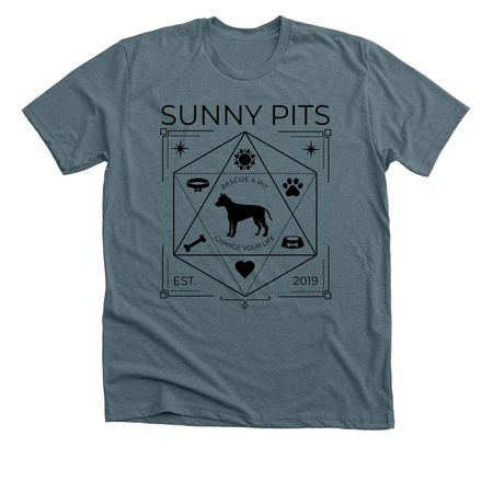 Sunny Pits Mythic Design, a Heather Slate Premium Unisex Tee