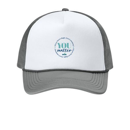 You Matter - Hat, a White/ Deep Smoke Printed Foam Trucker Hat