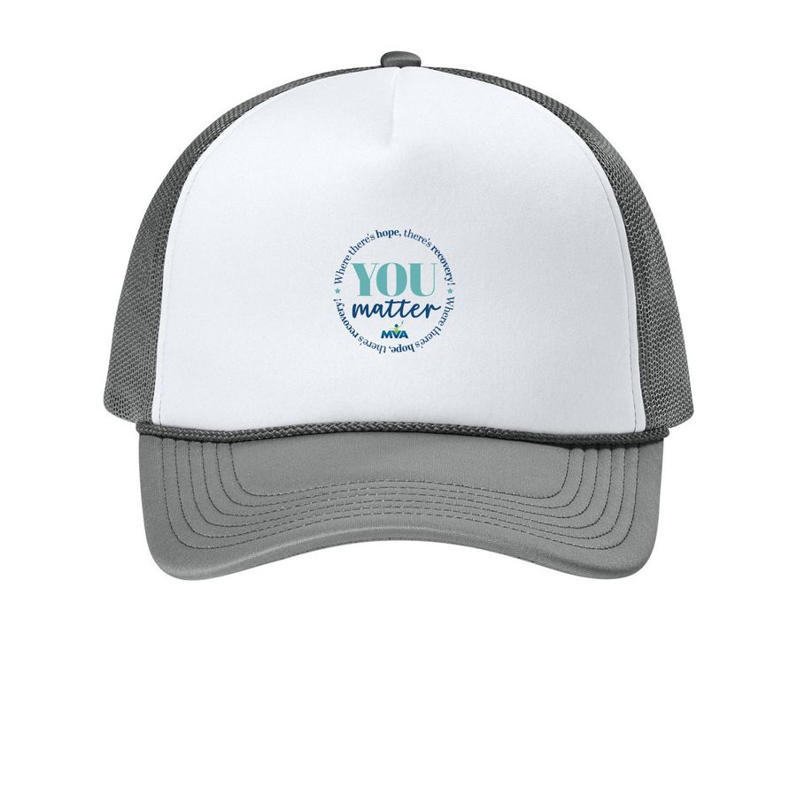 You Matter - Hat, a White/ Deep Smoke Printed Foam Trucker Hat