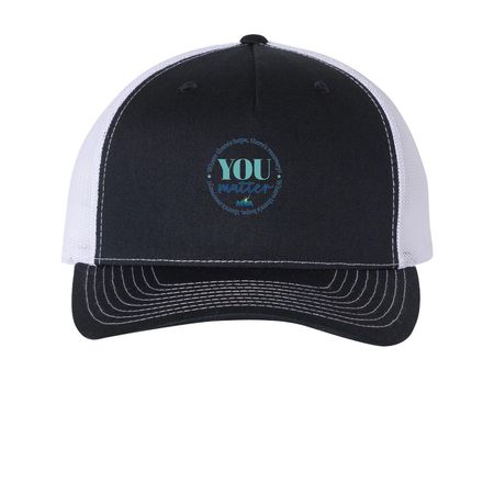 You Matter - Hat, a Navy/ White Printed Five-Panel Trucker Cap